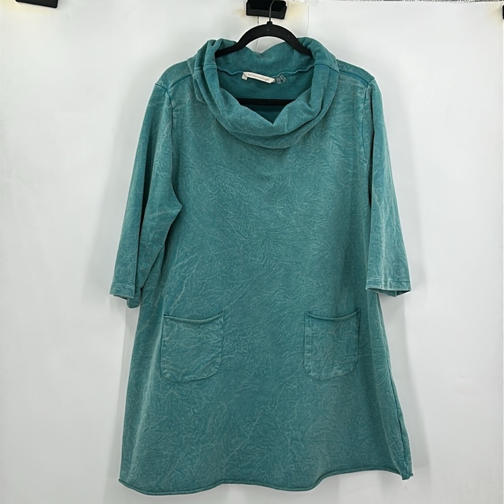 Soft Surroundings Teal Cowl Neck Sweater